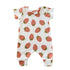 Strawberries on White Harem Short-Sleeve Romper