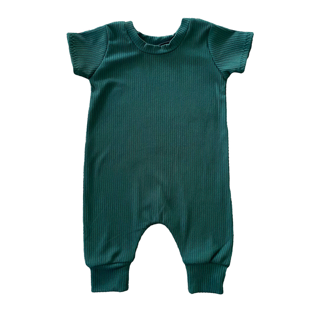 Hunter Green Ribbed Harem Romper