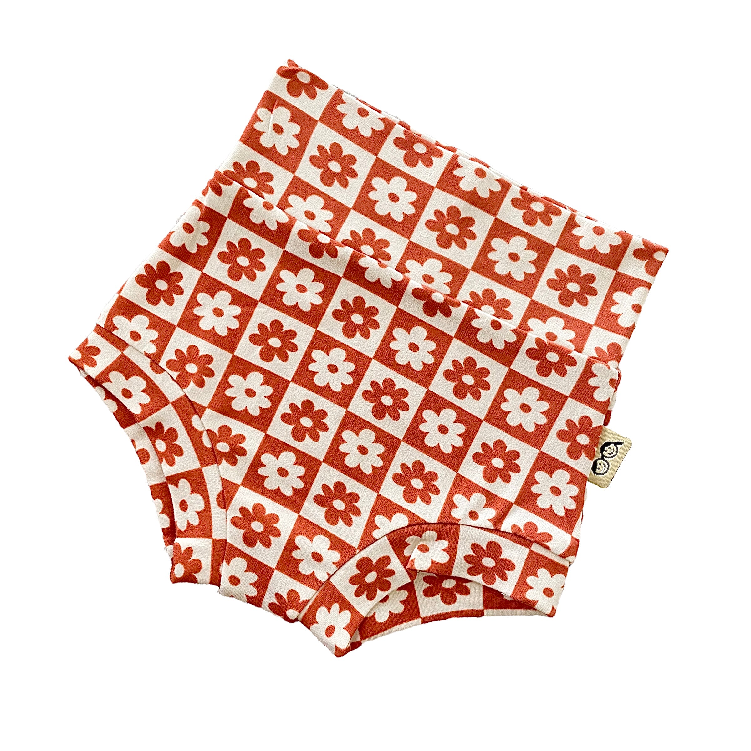 Orange and Ivory Checkered Florals Bummies and/or Headbands