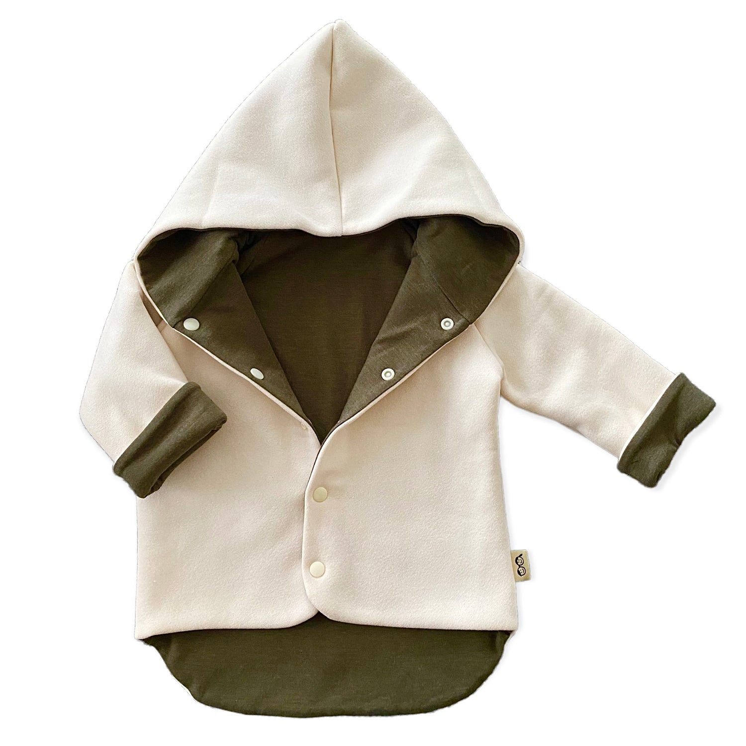 Barely Beige and Heather Olive Hooded Jacket