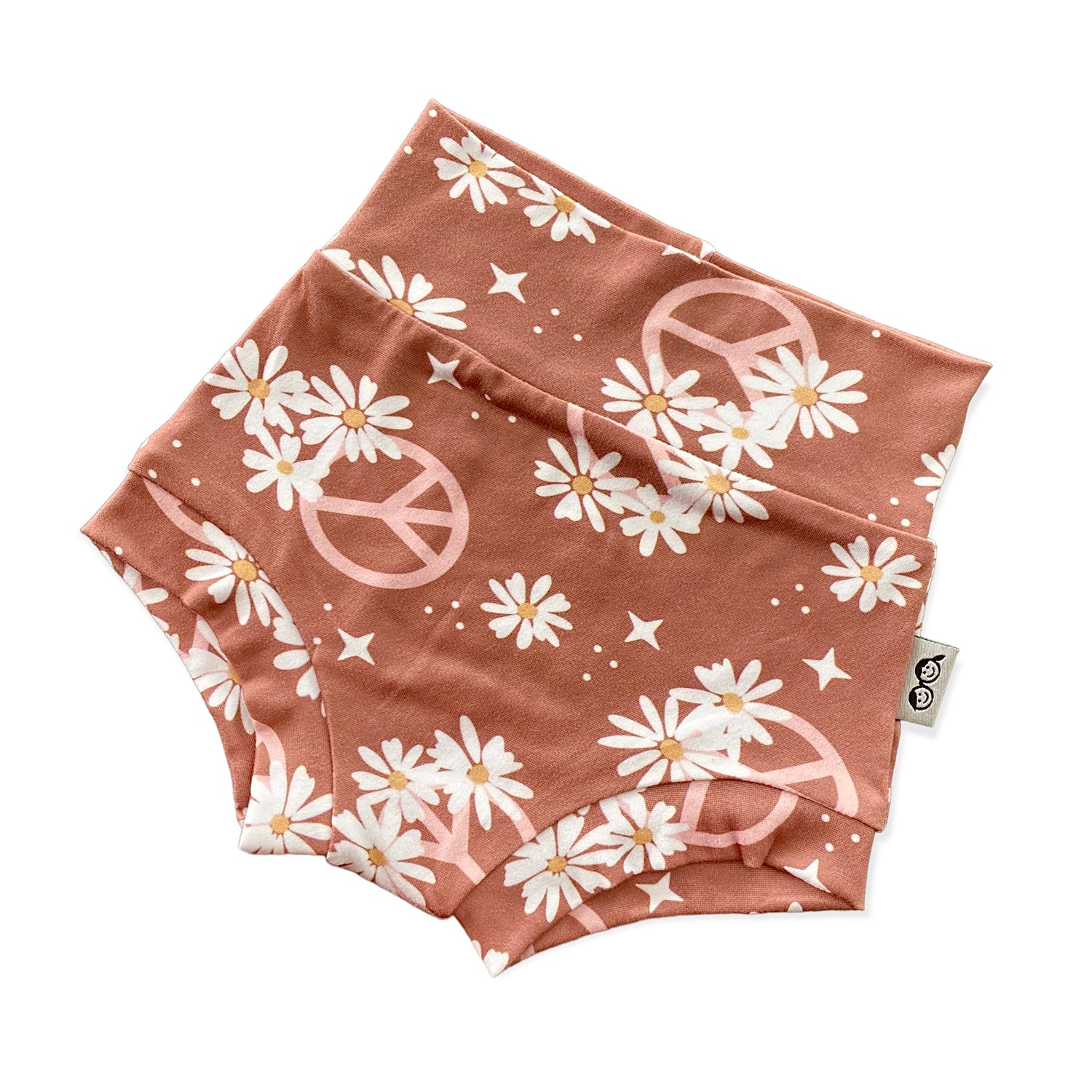 Peace Sign Floral Mauve Bummies and/or Headbands