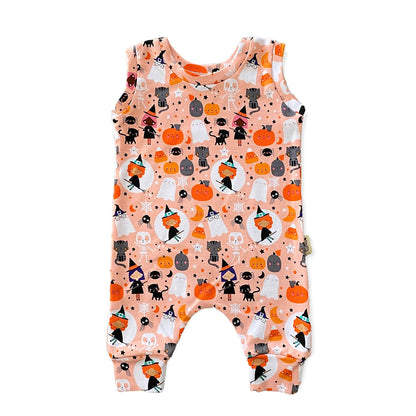Pink Witches Halloween Harem Romper