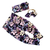 Purple Florals Leggings and/or Headbands