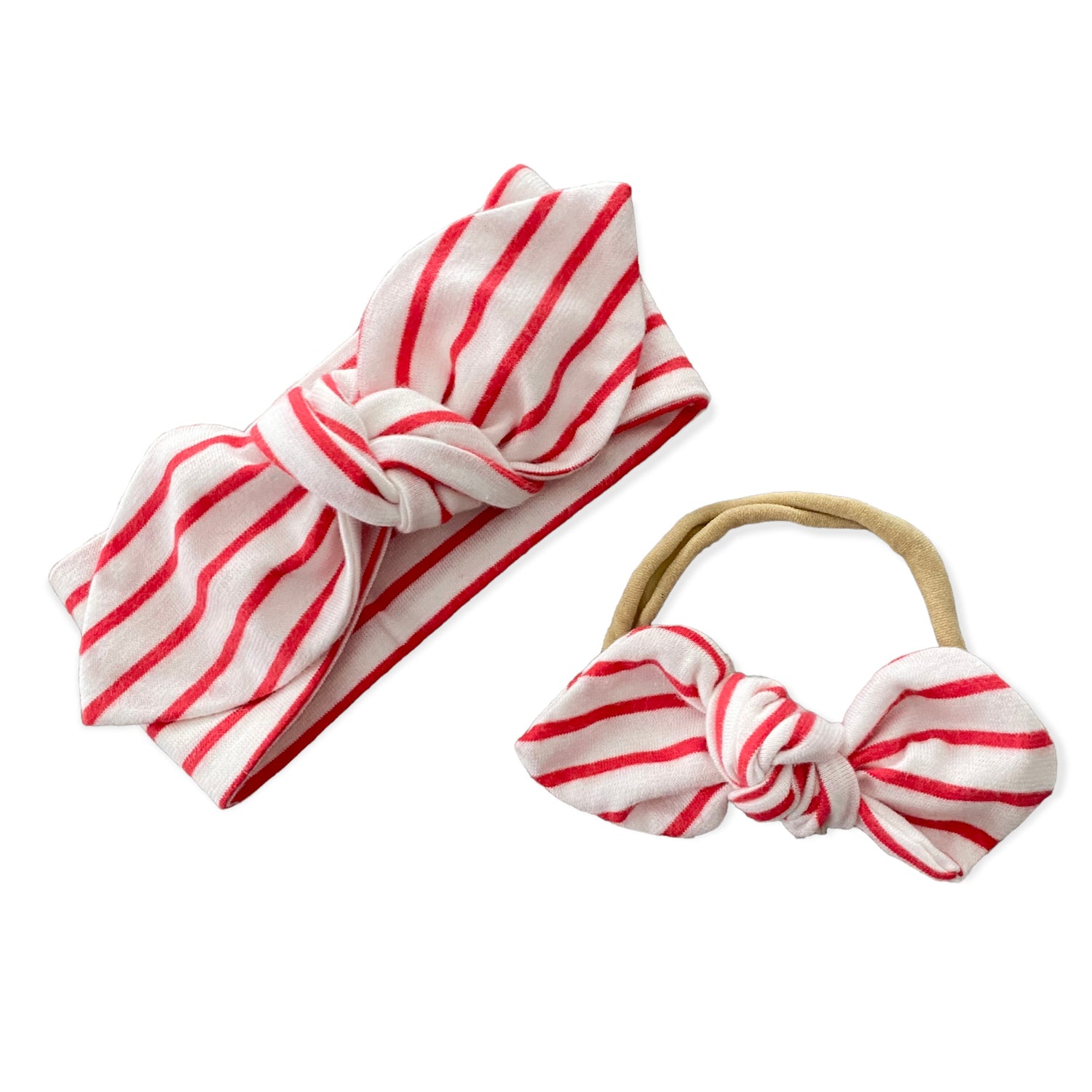 Red and White Stripes Leggings and/or Headbands