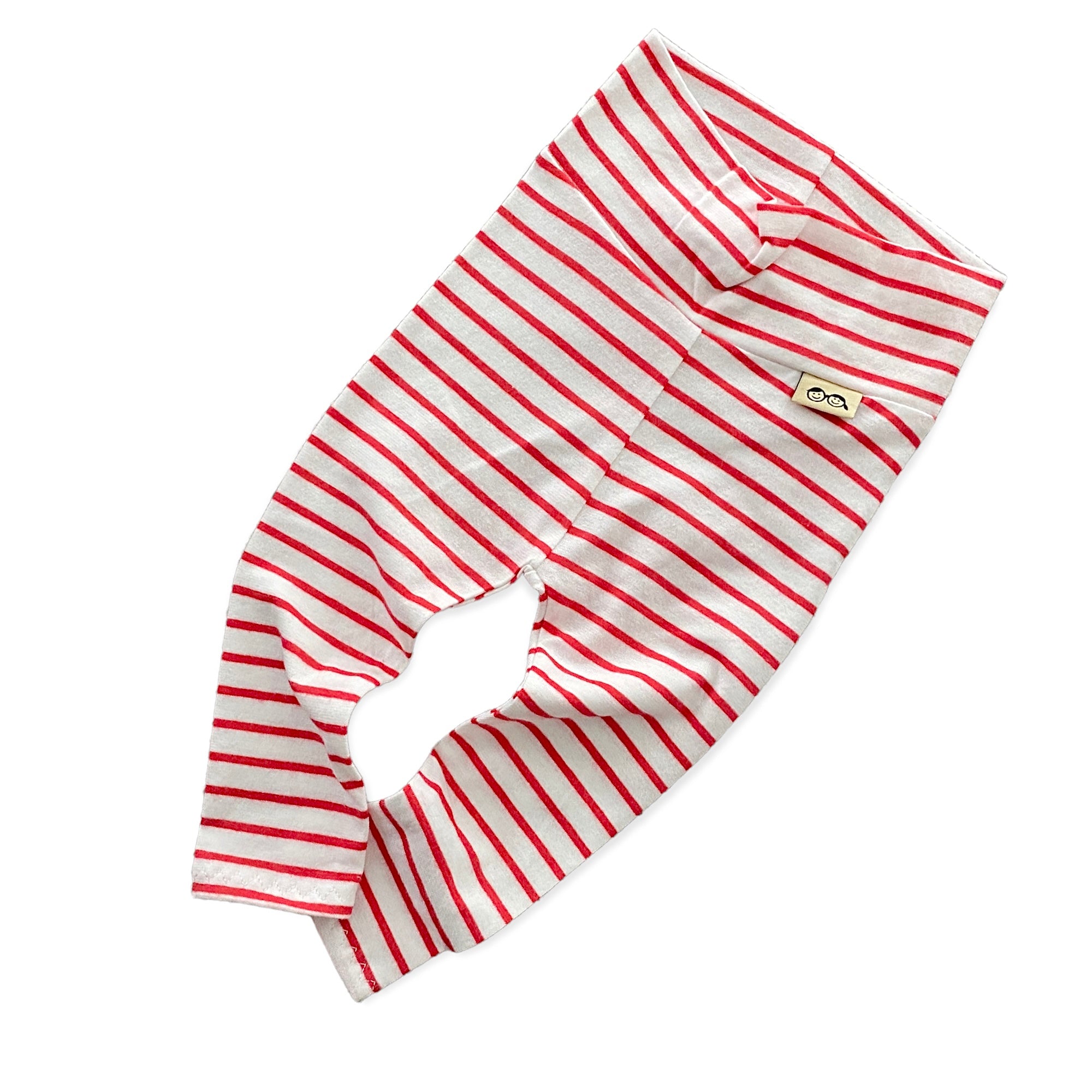 White and Red Stripes Leggings