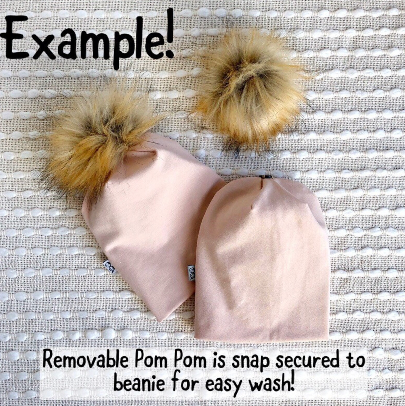Ballet Pink Faux Fur Pom Pom Hat
