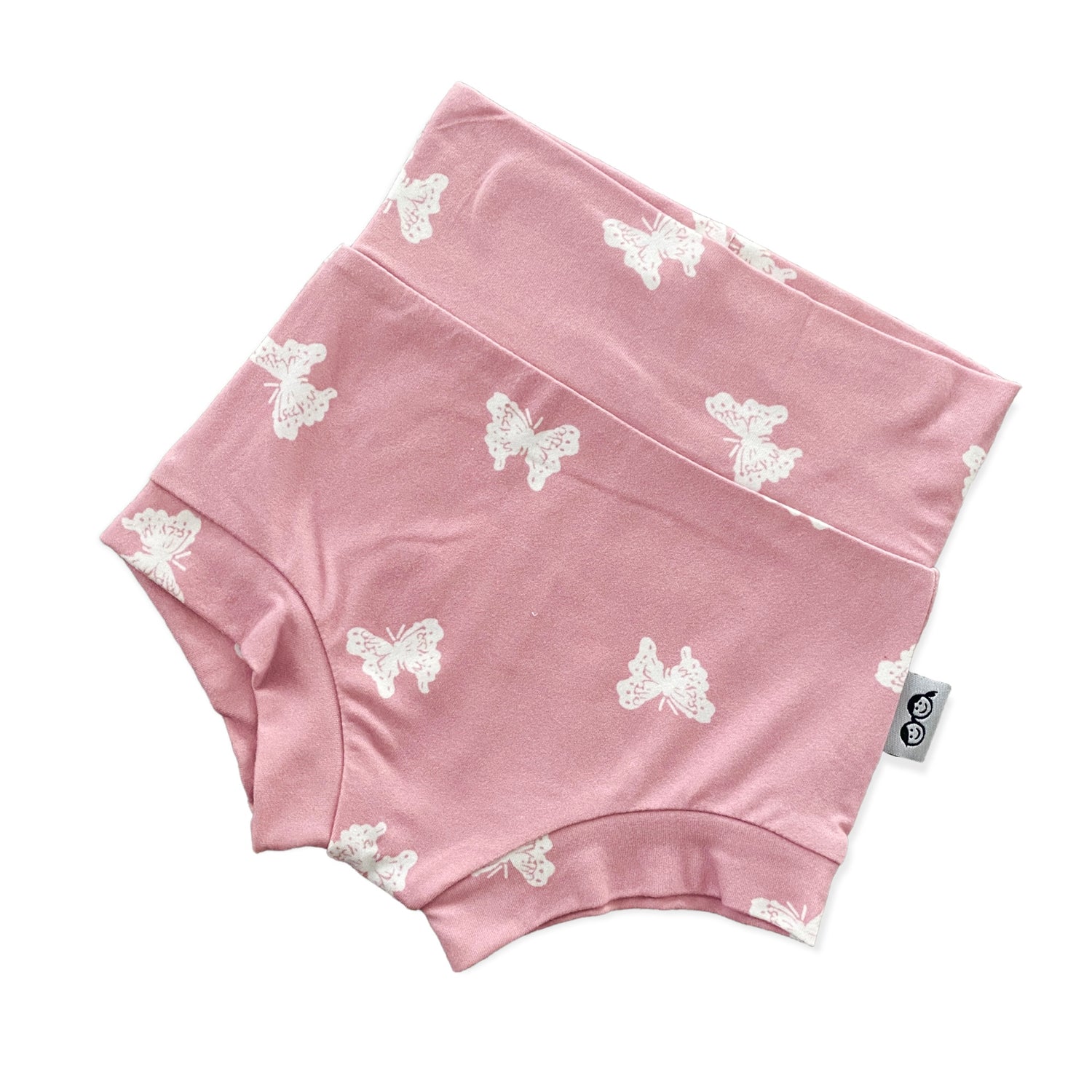 White Butterflies on Dusty Pink Bummies and/or Headbands