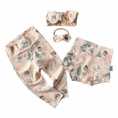 Fossil Foliage on Cream Bummies and/or Headbands