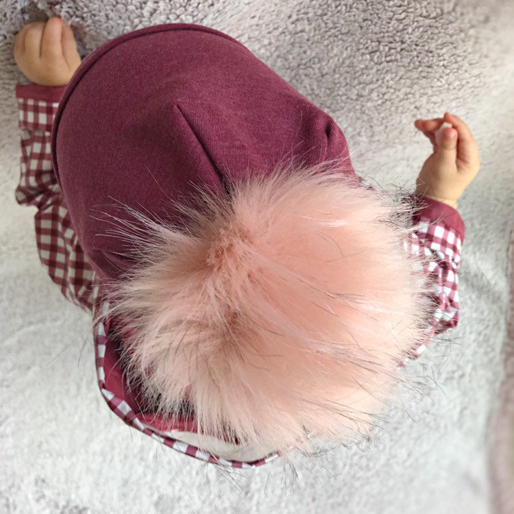 Ballet Pink Faux Fur Pom Pom Hat