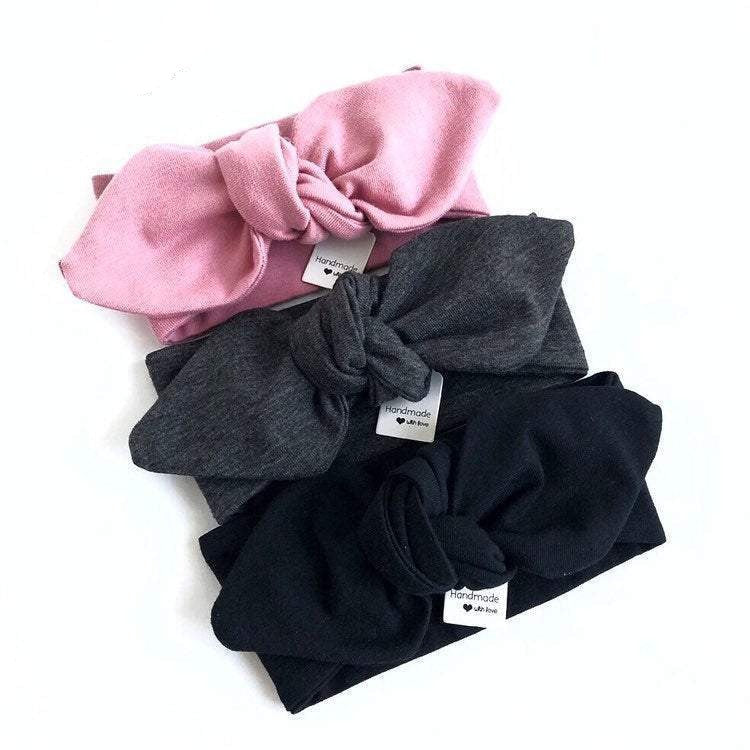 Old Rose, Charcoal, Black - Top Knot Headbands