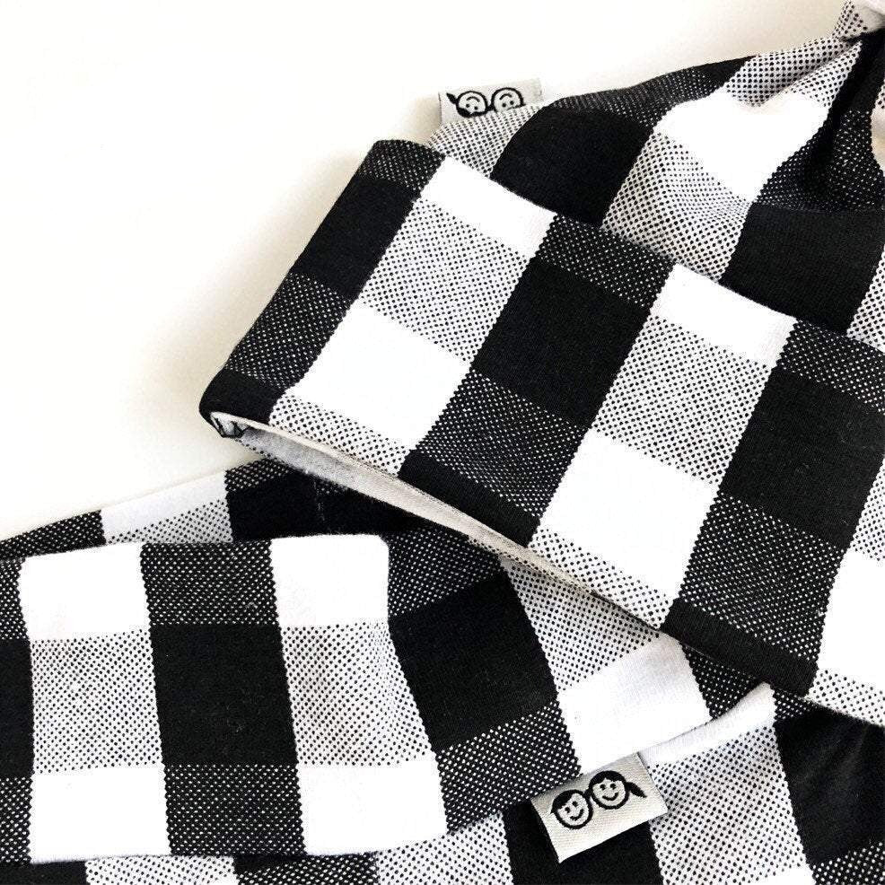 Black and White Plaid Plaid Leggings and/or Beanie Knot Hat