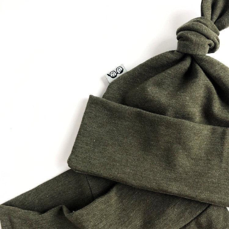 Olive Green Leggings and/or Beanie Knot Hat