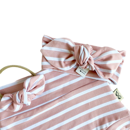 Blush Pink Striped Bummies and/or Headbands