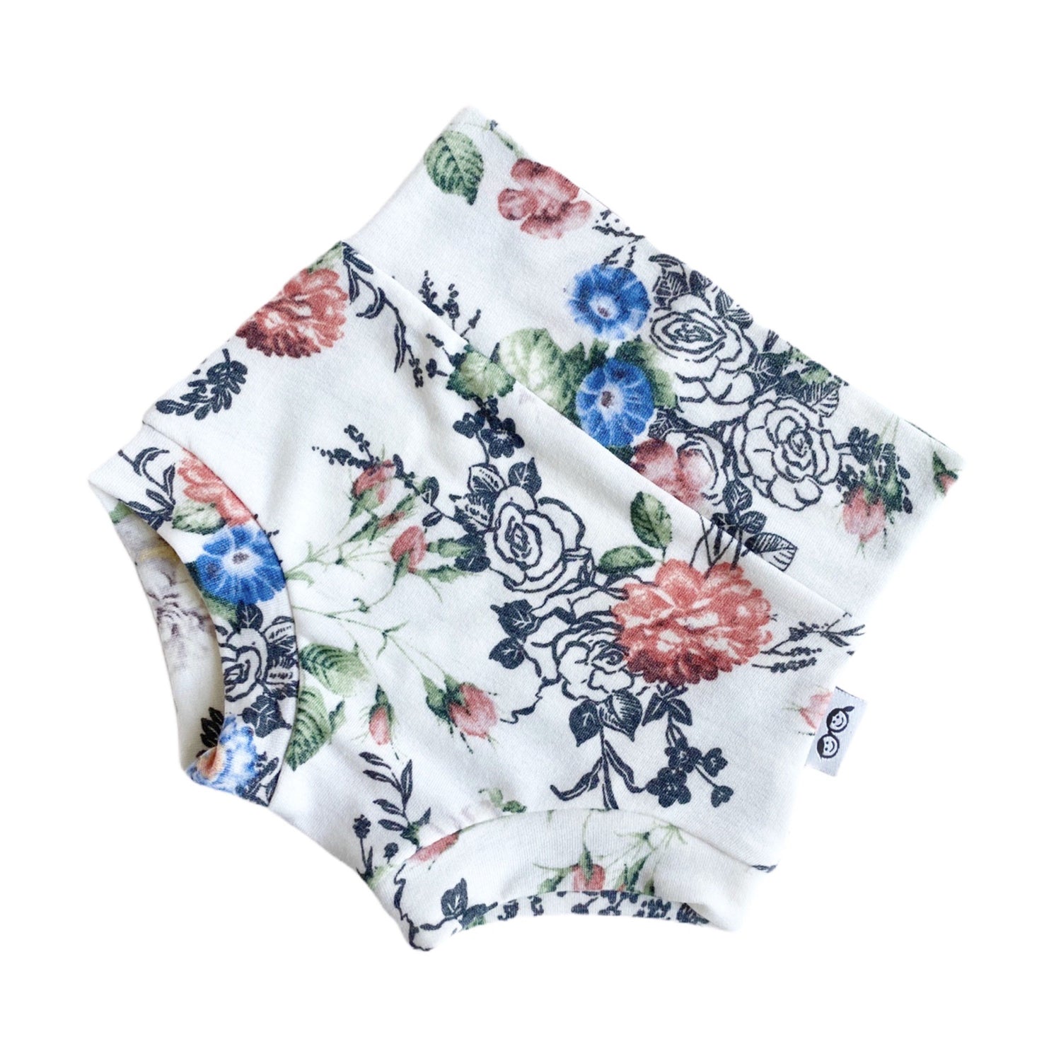 Floral on White Bummies and/or Headbands