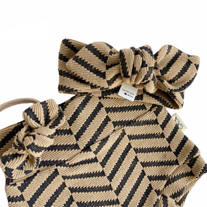 Tan &amp; Black Chevron Bummies and/or Headbands