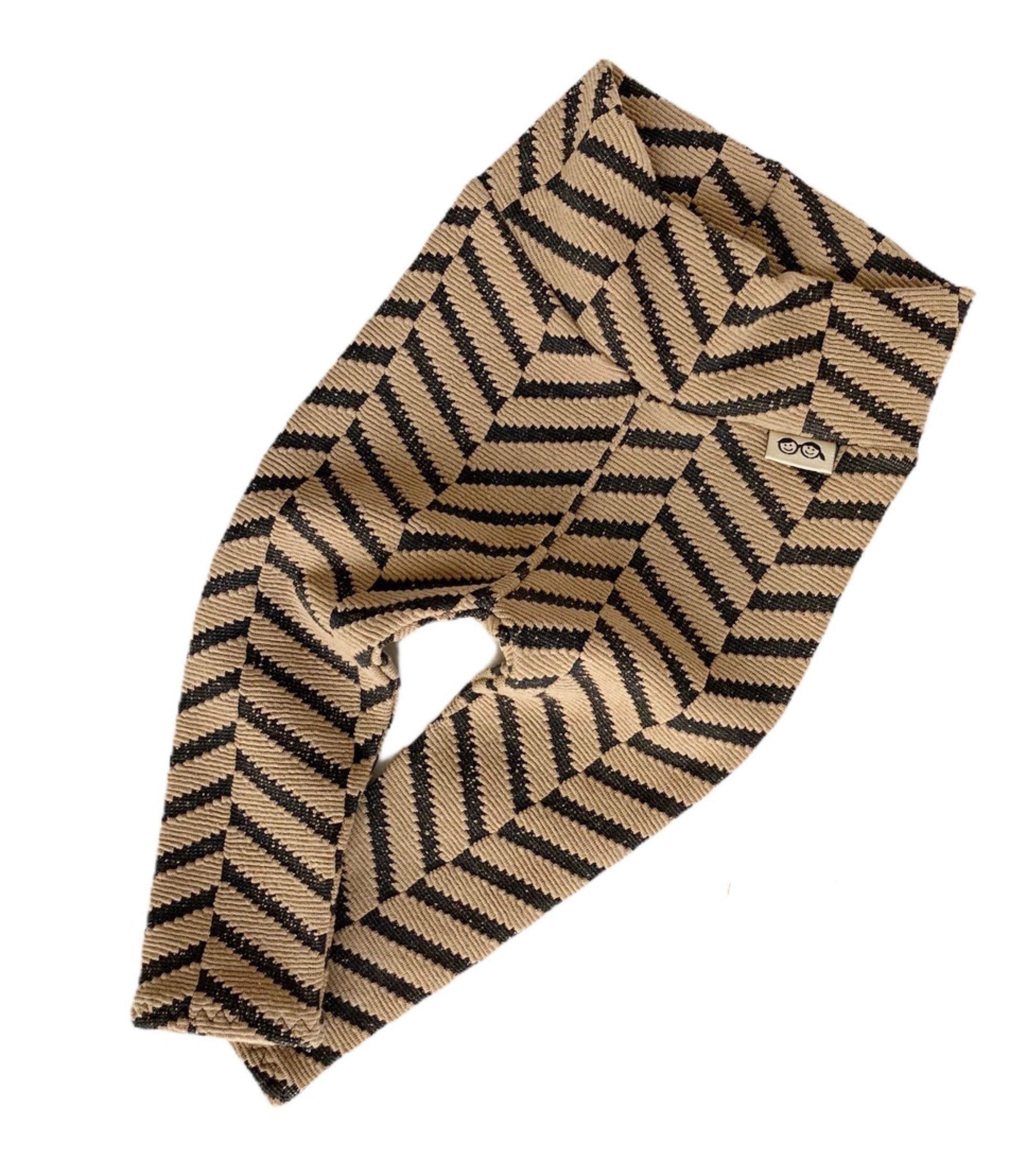 Tan &amp; Black Chevron Textured Leggings and/or Headbands