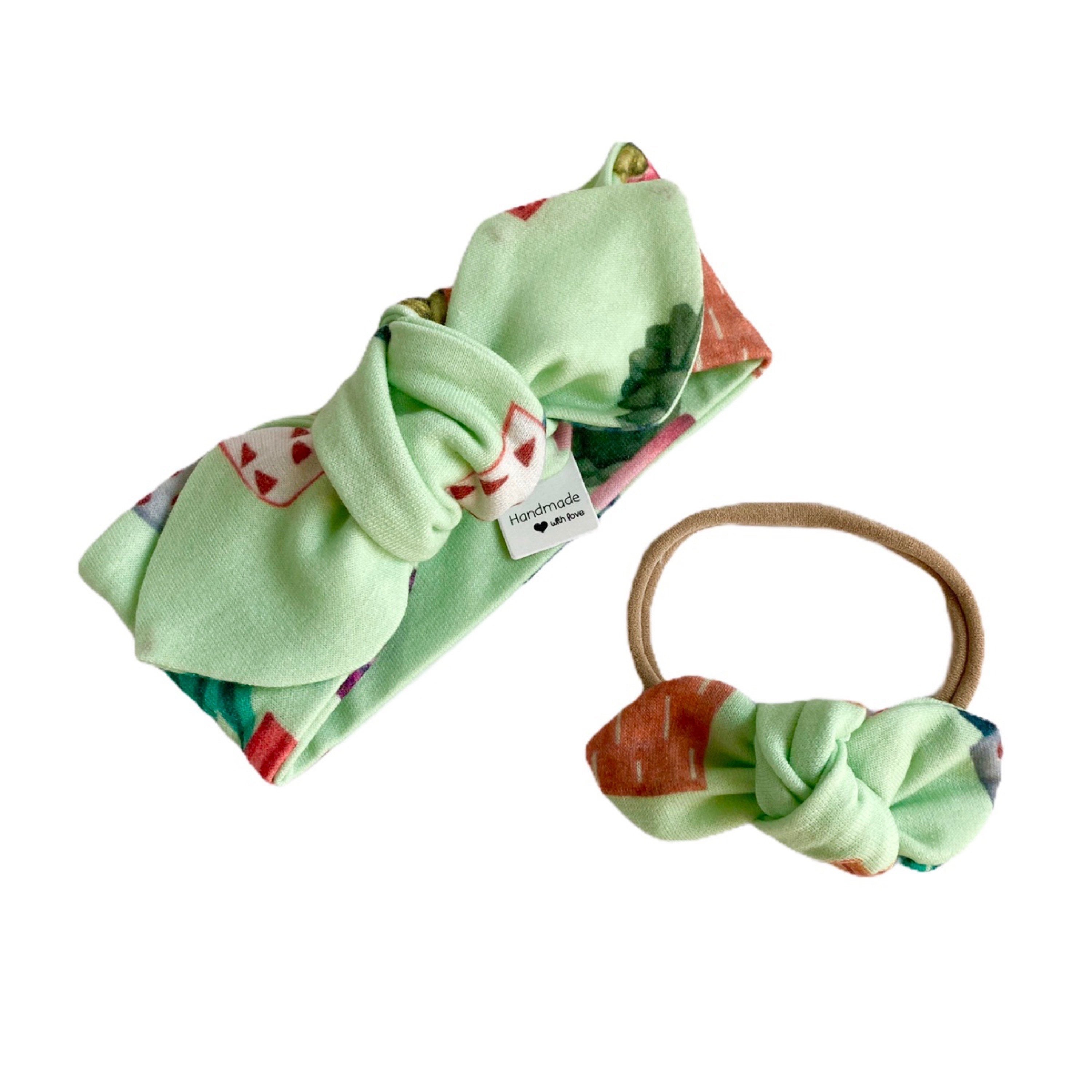 Cactus Pots on Green Leggings and/or Headbands