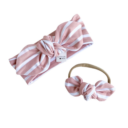 Blush Pink Striped Bummies and/or Headbands
