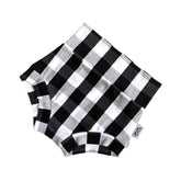 White and Black Plaid Bummies and/or Headbands