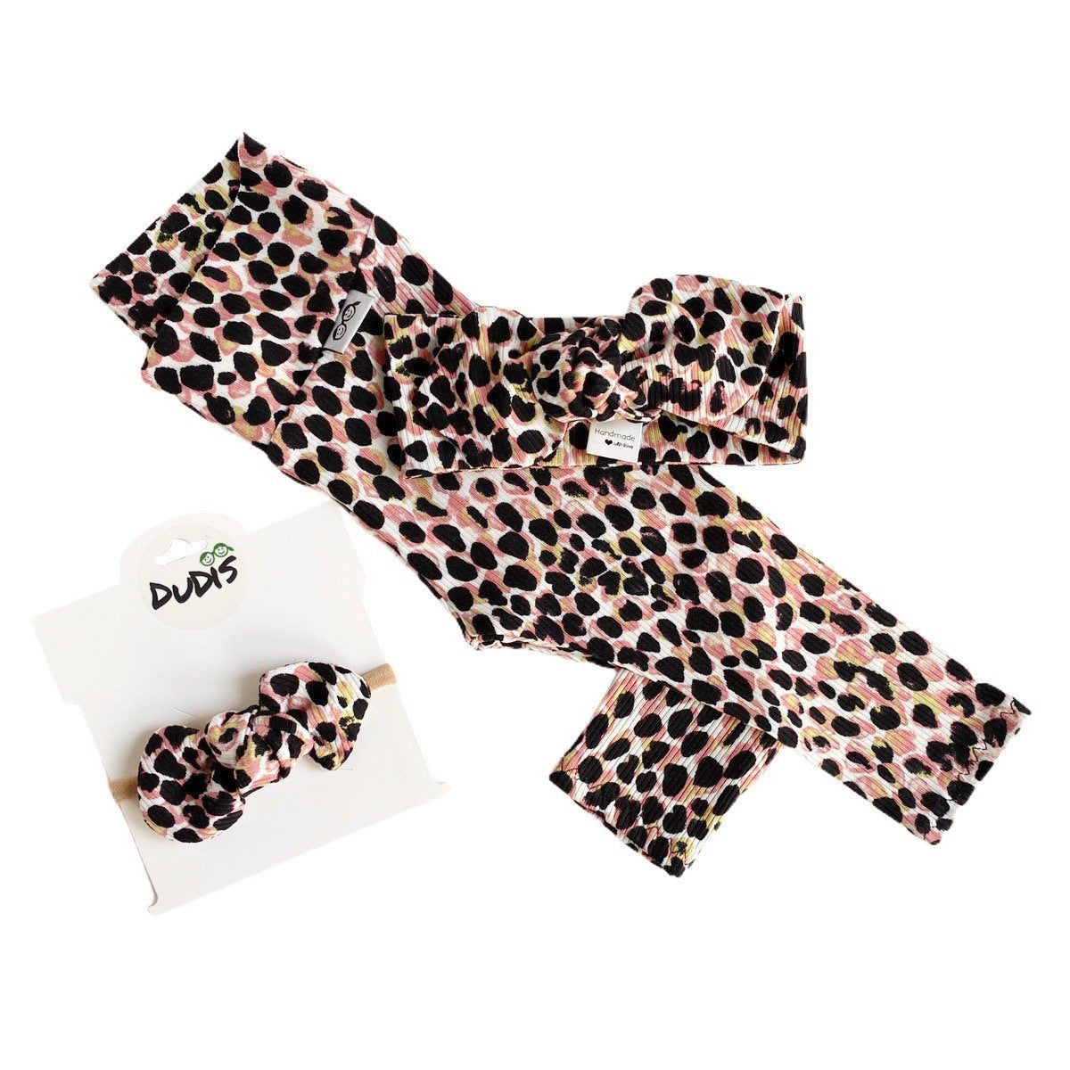 Pink/Chartreuse Spot Rib Leggings and/or Headbands