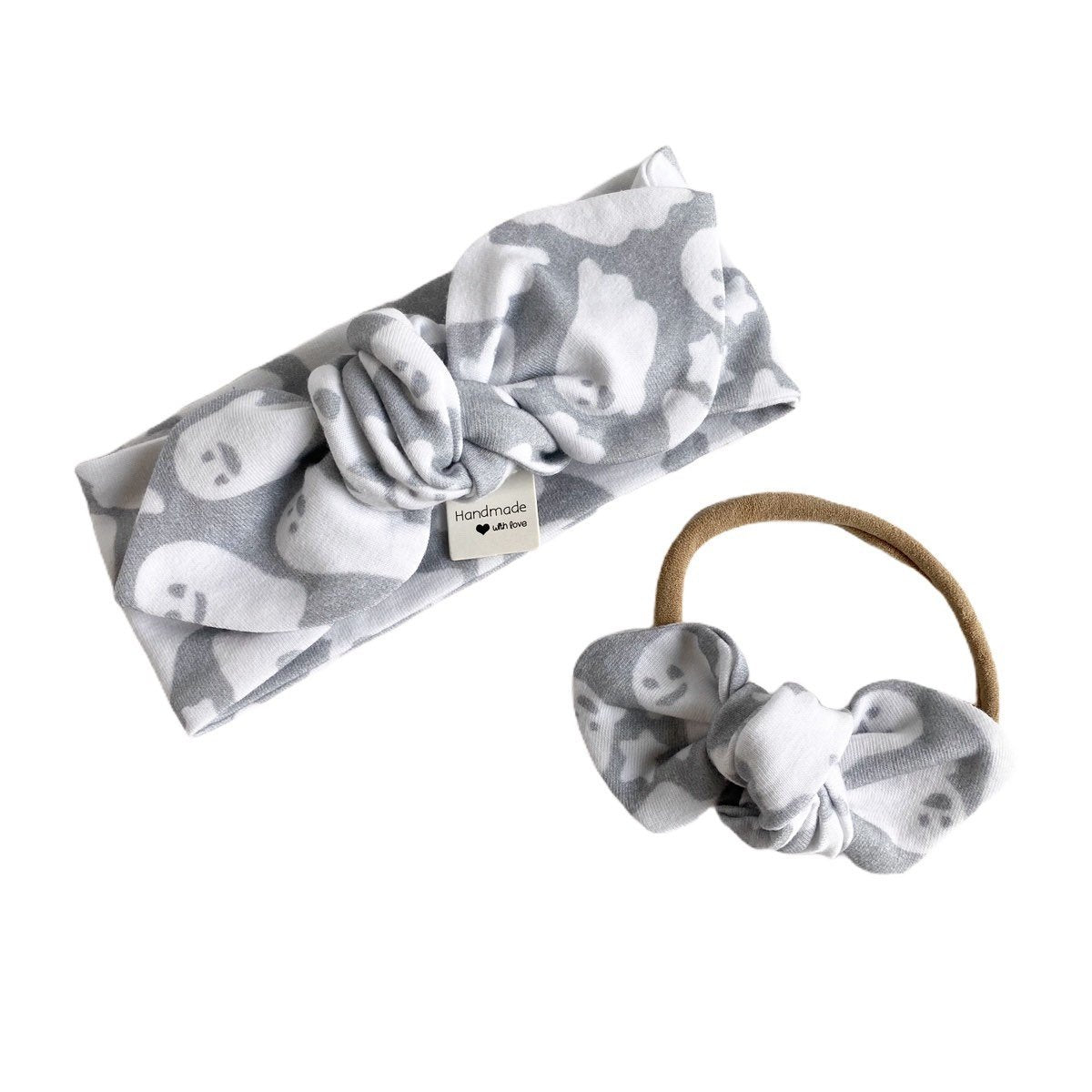 Grey and White Tossed Ghosts Headbands