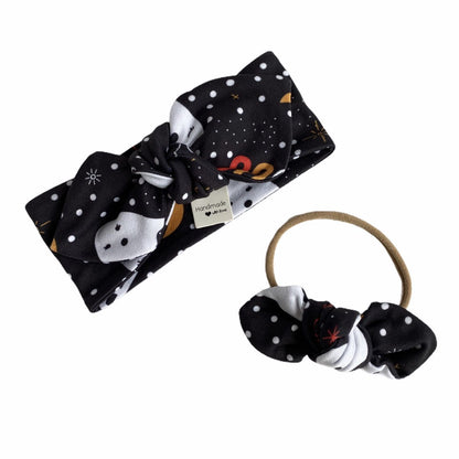 Black &amp; White Polka Dot Ghost Bummies and/or Headbands
