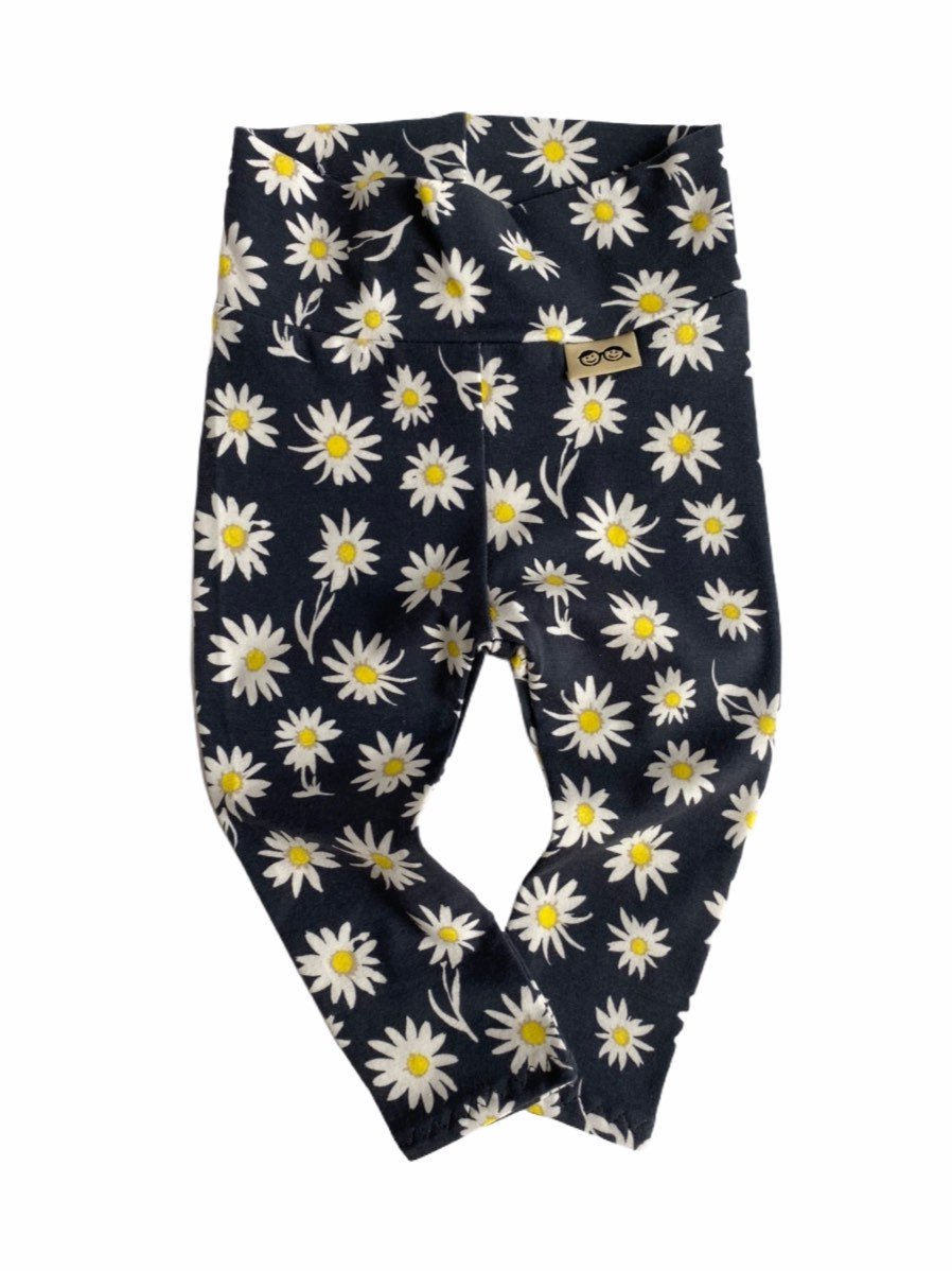 Daisies on Off Black Leggings and/or Headbands