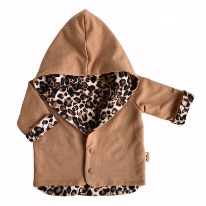 Camel &amp; Tan Cheetah Hooded Jacket