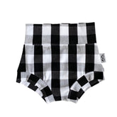 White and Black Plaid Bummies and/or Headbands