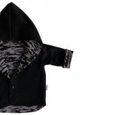Black & Grey Zebra Hooded Jacket