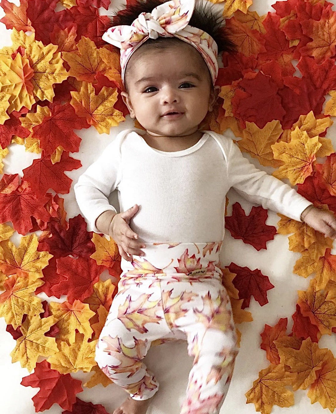 Fall Maple Leafs Print Leggings and/or Headbands