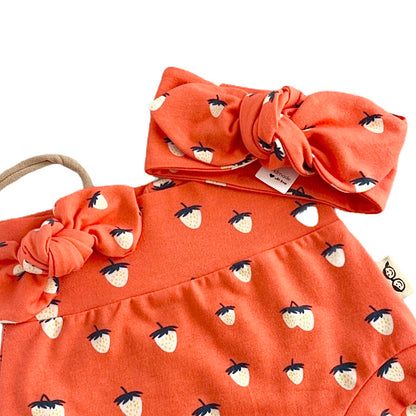Coral Strawberries Bummies and/or Headbands