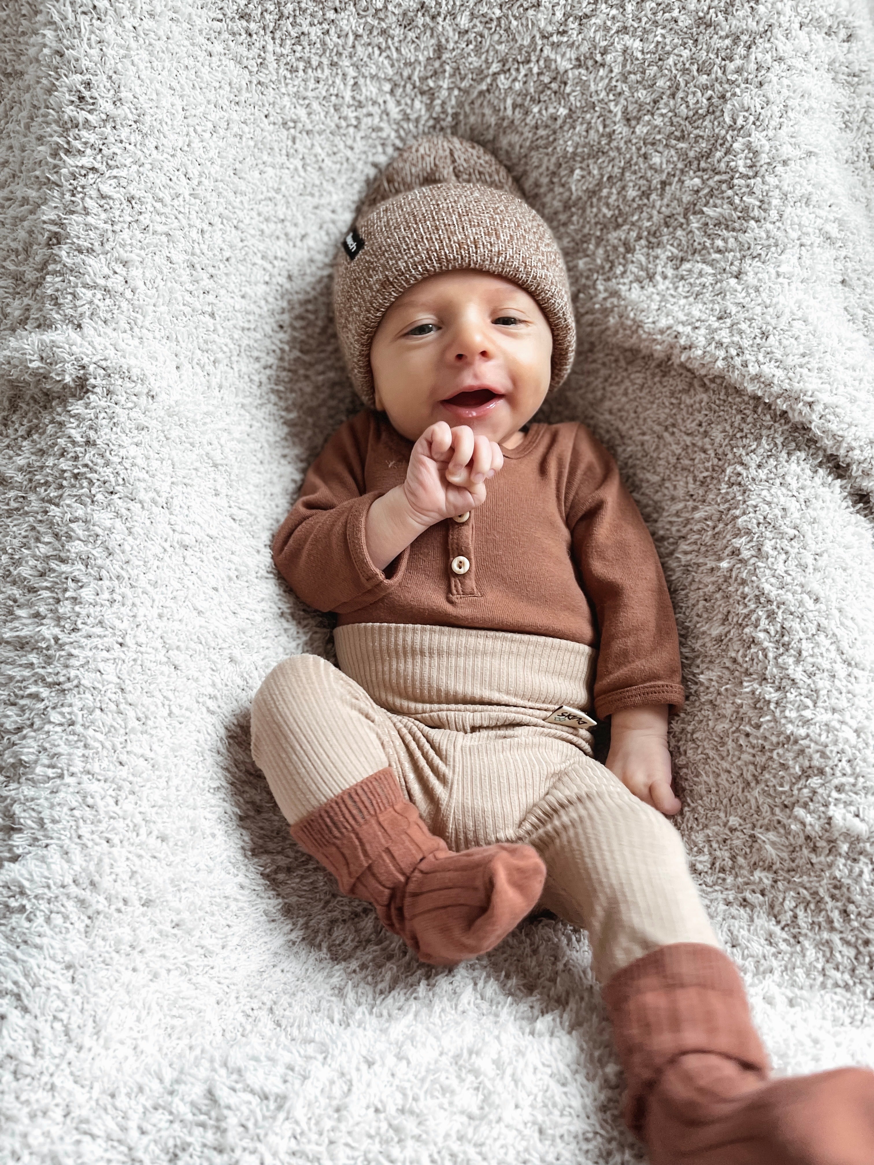 Ziggy Lou Ribbed Knit Leggings - Wheat - 0 to 3 Months – babyshop