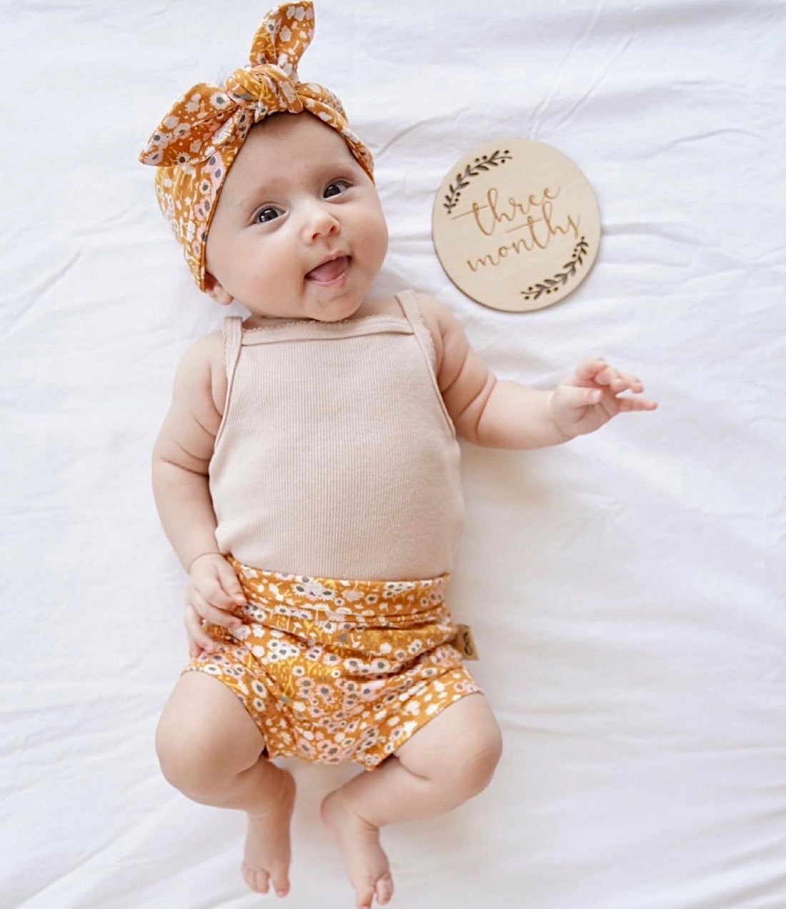 Mustard Floral Bummies and/or Headbands